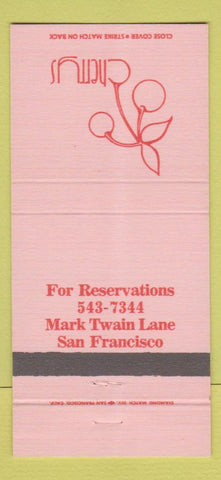 Matchbook Cover - Cherrys San Francisco CA 30 Strike