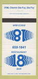 Matchbook Cover - Restaurant 18 Bar Ste Foy QC 30 Strike