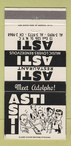 Matchbook Cover - Asti Restaurant New York City 30 Strike