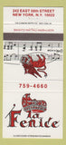 Matchbook Cover - La Fenice New York City 30 Strike