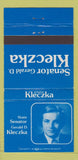 Matchbook Cover - State Senator Gerald D Dlecka Milwaukee WI 30 Strike