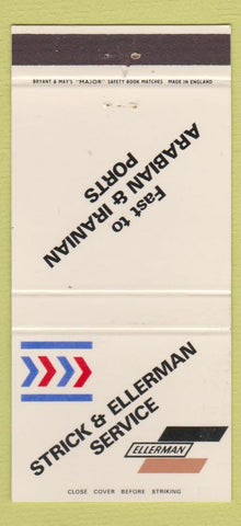 Matchbook Cover - Strick and Ellerman Service UK England Shipping 30 Strike