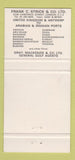 Matchbook Cover - Strick and Ellerman Service UK England Shipping 30 Strike