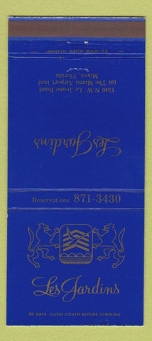 Matchbook Cover - Les Jardins Miami FL 30 Strike