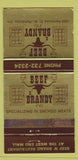 Matchbook Cover - Beef n Brandy Pembroke ON WEAR 30 Strike