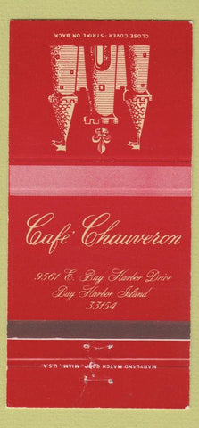 Matchbook Cover - Cafe Chauveron Bar Harbor Island FL  30 Strike