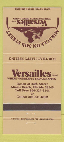 Matchbook Cover - Versailles Hotel Miami Beach FL 30 Strike