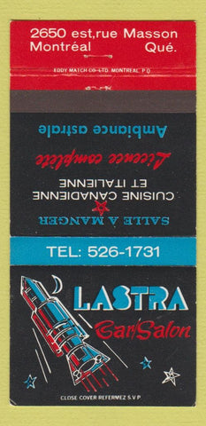 Matchbook Cover - Lastra Bar Salon Montreal QC 30 Strike