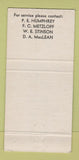 Matchbook Cover - Humphrey Vandervoort Real Estate Tonawanda NY 30 Strike