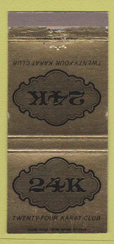 Matchbook Cover - 24K Club Detroit MI 30 Strike
