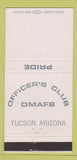 Matchbook Cover - Officers Club Air Force Base Tucson AZ 30 Strike