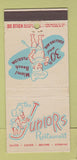 Matchbook Cover - Juniors Restaurant Miami Beach FL 30 Strike