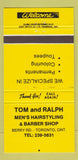 Matchbook Cover - Tom Ralph Barber Shop Toronto ON 30 Strike