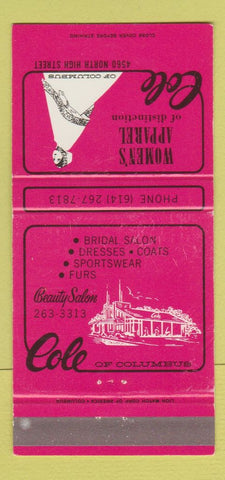 Matchbook Cover - Women's Apparel Cole Columbus OH girlie 30 Strike