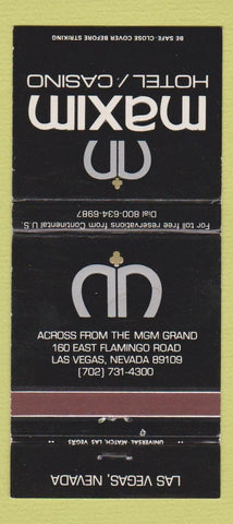 Matchbook Cover - Maxim Hotel Casino Las Vegas NV 30 Strike