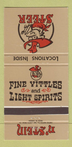 Matchbook Cover - Steer n Stein Orange Fullerton Chino Pasadena CA 30 Strike