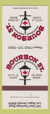 Matchbook Cover - Bourbon St Hotel Casino Las Vegas NV 30 Strike