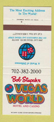 Matchbook Cover - Bob Stupak's Vegas World Casino Las Vegas NV  30 Strike