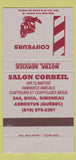 Matchbook Cover - Salon Corbeil Asbestos QC 30 Strike