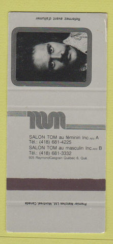 Matchbook Cover - Salon Tom Quebec QC SAMPLE 30 Strike