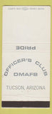 Matchbook Cover - Officers Club Air Force Base Tucson AZ 30 Strike