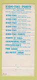 Matchbook Cover - Koni Tiki Ports Sheraton Boston MA 30 Strike