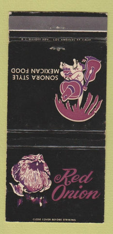 Matchbook Cover - Red Onion Mexican Hawthorne CA WORN 30 Strike