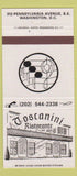 Matchbook Cover - Toscanini Restaurant Washington DC 30 Strike