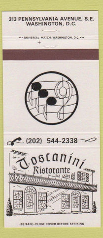 Matchbook Cover - Toscanini Restaurant Washington DC 30 Strike