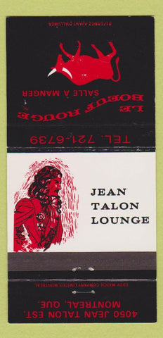Matchbook Cover - Le Boeuf Rouge Jean Talon Montreal QC 30 Strike
