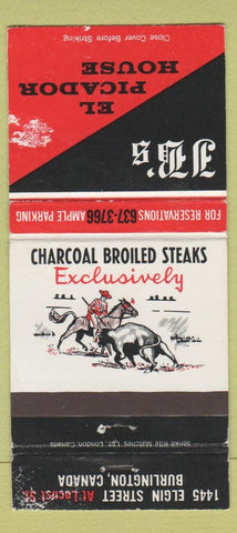 Matchbook Cover - JB's El Picador House Burlington ON WEAR 30 Strike