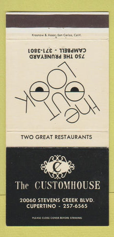 Matchbook Cover - Customhouse Cupertino CA 30 Strike