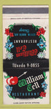 Matchbook Cover - William Tell Restaurant Chicago IL 30 Strike