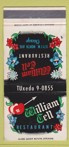 Matchbook Cover - William Tell Restaurant Chicago IL 30 Strike