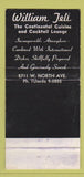 Matchbook Cover - William Tell Restaurant Chicago IL 30 Strike
