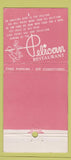 Matchbook Cover - Pelican Restaurant Clearwater Beach FL 30 Stick
