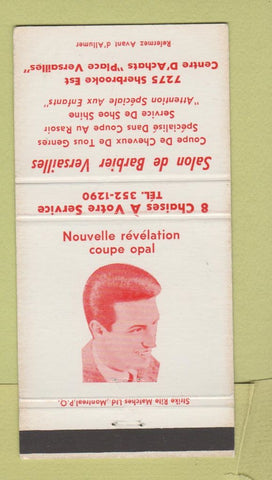 Matchbook Cover - Salon de Barbier Montreal QC WEAR 30 Strike