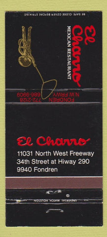 Matchbook Cover - El Charro Mexican Houston TX 30 Strike