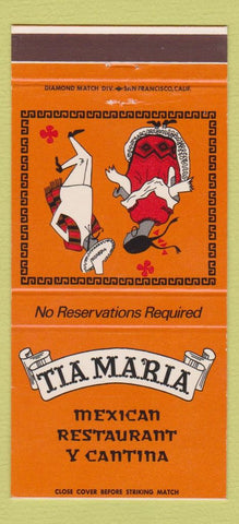 Matchbook Cover - Tia Maria Mexican 30 Strike