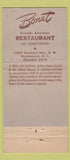 Matchbook Cover - Bonat's French Restaurant Washington DC WEAR 30 Stick