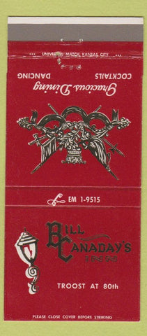 Matchbook Cover - Bill Canaday's Kansas City MO 30 Strike
