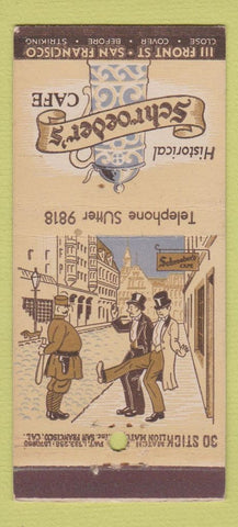 Matchbook Cover - Schroeder's Cafe San Francisco CA 30 Stick