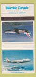 Matchbook Cover - Wardair Canada DC 10 Boeing 747 Airplanes 30 Strike