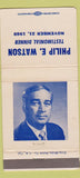 Matchbook Cover - Philip E Watson Testimonial Dinner 1969 WEAR 30 Strike