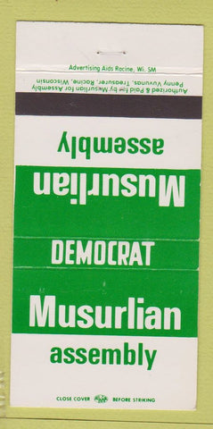 Matchbook Cover - Musurlian Election Assembly Racine WI 30 Strike