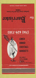 Matchbook Cover - The Barrister Pomona CA 30 Strike