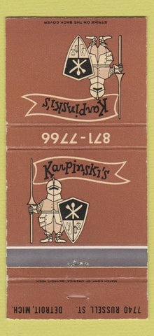 Matchbook Cover - Karpinski's Detroit MI 30 Strike