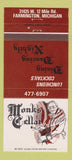 Matchbook Cover - Monk's Cellar Farmington MI 30 Strike