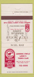 Matchbook Cover - Winners Circle Lodge Tennis Club Del Mar CA 30 Strike