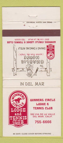 Matchbook Cover - Winners Circle Lodge Tennis Club Del Mar CA 30 Strike